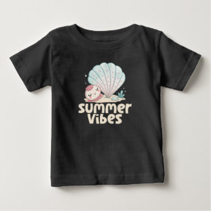 Camiseta Para Bebê Vibrações de Verão para Crianças
