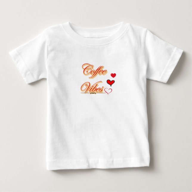 Camiseta Para Bebê  "Vibrações do Café: Tranquilidade Textual" (Frente)
