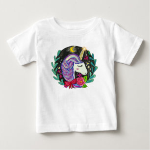 Camiseta Para Bebê Vibrações Mágicas de Unicórnio