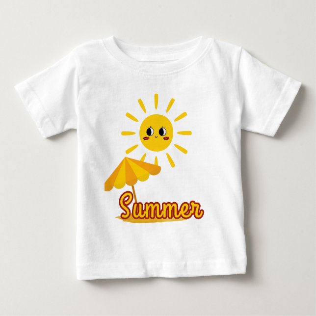 Camiseta Para Bebê Vibrant Summer Sunshine Design (Frente)