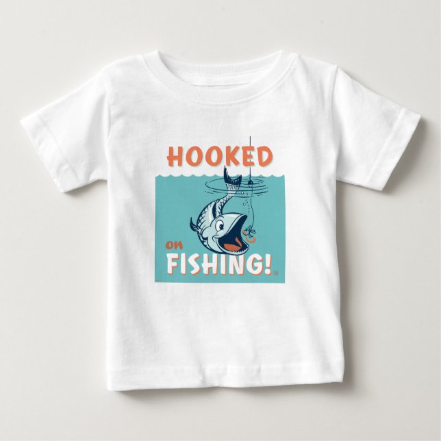 Camiseta Para Bebê Viciado em Pesca (Frente)