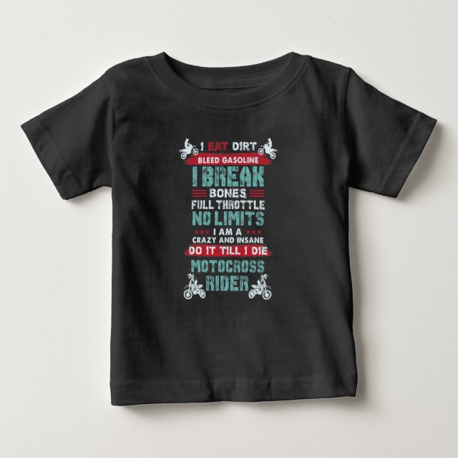 Camiseta Para Bebê Vida da bicicleta da sujeira do cavaleiro do (Frente)