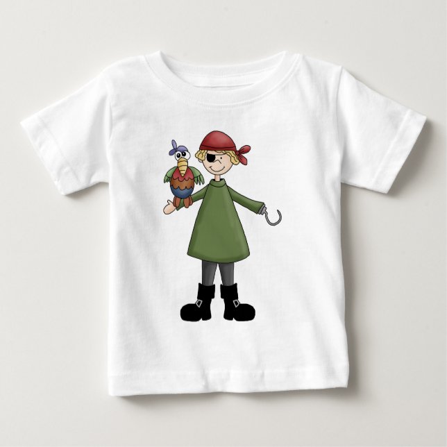 Camiseta Para Bebê Vida De Um Pirata (Frente)