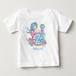 Camiseta Para Bebê Vida Marinha de Sereia | Festa de Aniversário com 
