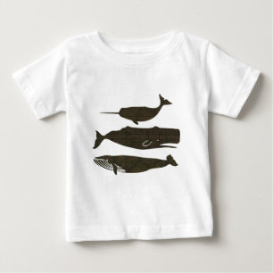 Camiseta Para Bebê Vida marítima náutica antiaérea de baleia
