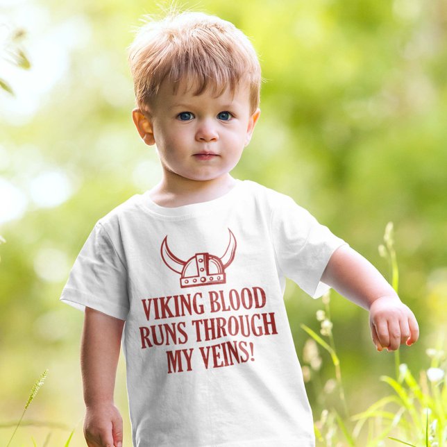Camiseta Para Bebê Viking Sangue Atravessa Minhas Veias (viking blood runs through my veins baby shirt)