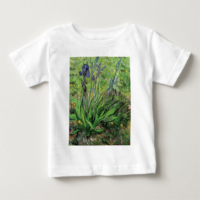 Camiseta Para Bebê Vincent Van Gogh - A Iris Nature Lover Fine Art (Frente)