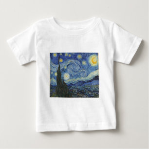 Camiseta Para Bebê Vincent van Gogh A Noite Estelar, junho de 1889