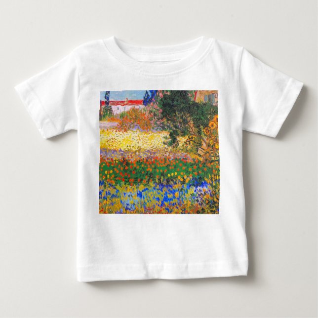 Camiseta Para Bebê Vincent Van Gogh Flor Garden (Frente)