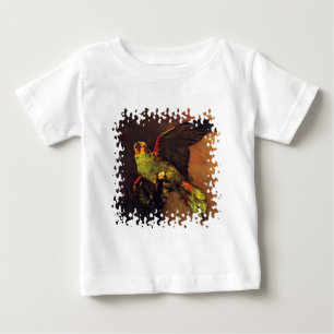 Camiseta Para Bebê Vincent Van Gogh - O Papagaio Verde Amante das Ave