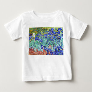 Camiseta Para Bebê Vincent Van Gogh pintando Íris