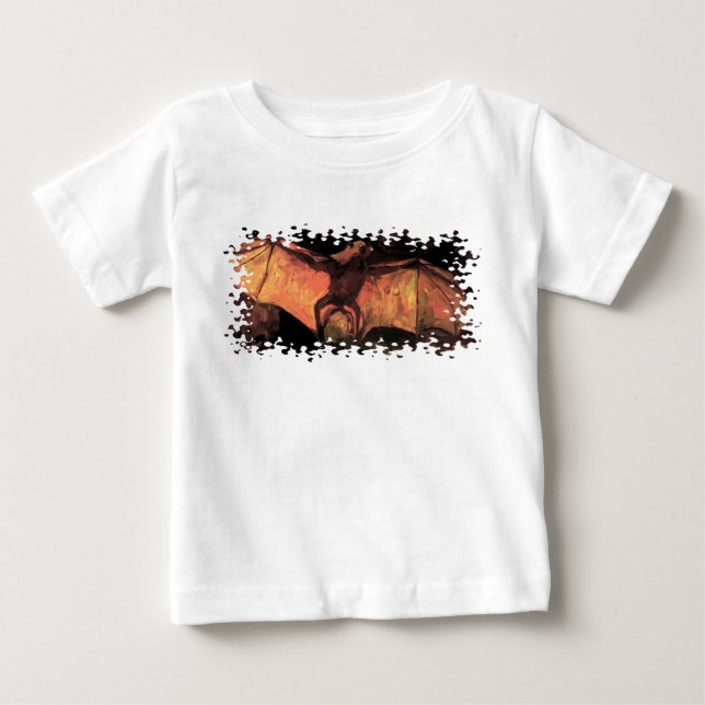 Camiseta Para Bebê Vincent Van Gogh - Raposa Voadora - Arte Refinada  (Frente)