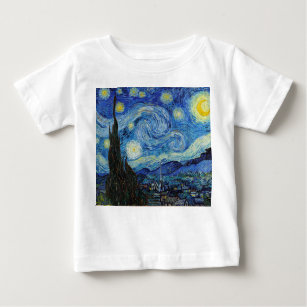Camiseta Para Bebê Vincent Van Gogh Starry Night Vintage Fine Art