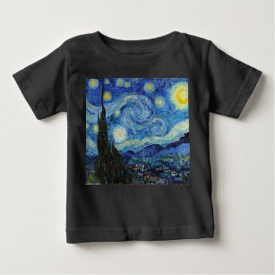 Camiseta Para Bebê Vincent Van Gogh Starry Night Vintage Fine Art