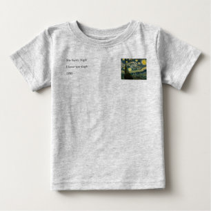 Camiseta Para Bebê Vincent van Gogh's The Starry Night (1889)