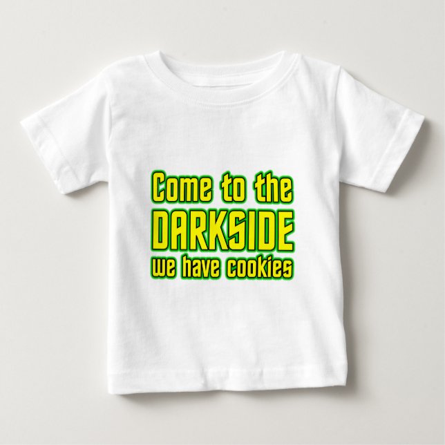 Camiseta Para Bebê Vindo ao Darkside nós temos biscoitos (Frente)