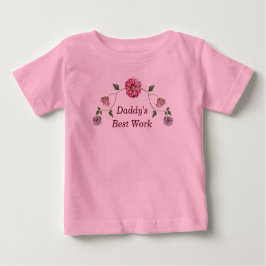 Camiseta Para Bebê Vinha Floral Rosa e Púrpura