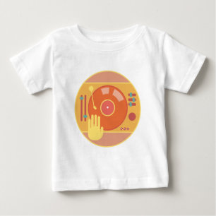 Camiseta Para Bebê Vinil-registro-jogador-mão-risco-luz