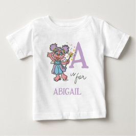 Camiseta Para Bebê Vintage - A é para Abby | Adicione seu nome
