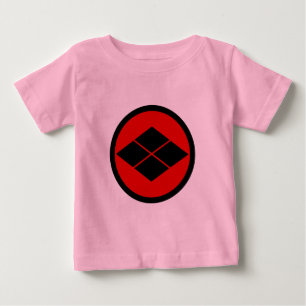 Camiseta Para Bebê Vintage Black Red Takeda Japão Mon Vetor Art