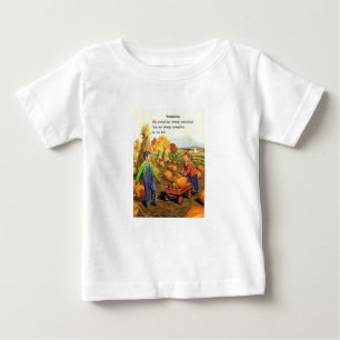 Camiseta Para Bebê Vintage Boy & Girl with Pumpkins