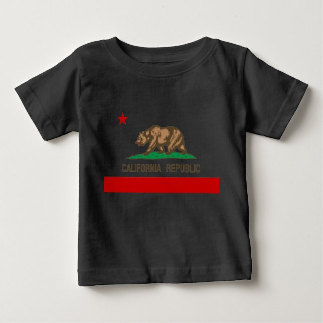 Camiseta Para Bebê Vintage California State Flag (Frente)
