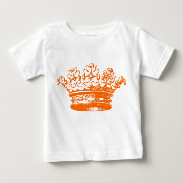 Camiseta Para Bebê Vintage Crown - Laranja (Frente)