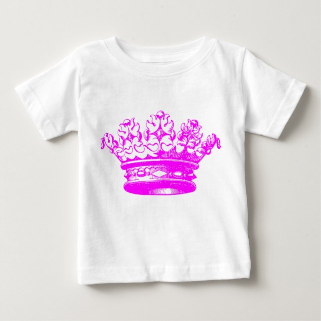 Camiseta Para Bebê Vintage Crown - Magenta (Frente)