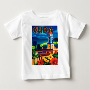 Camiseta Para Bebê Vintage Cuba Viagem