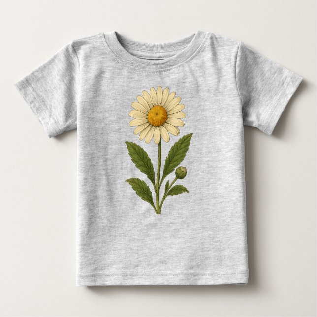 Camiseta Para Bebê Vintage daisy (Frente)