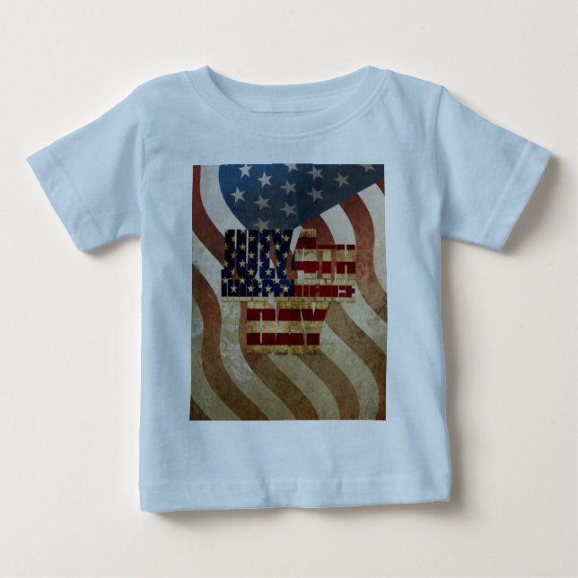 Camiseta Para Bebê Vintage, dia 4 de julho, Dia da Independência Desi (Frente)