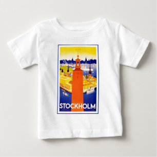 Camiseta Para Bebê Vintage Estocolmo Suecia