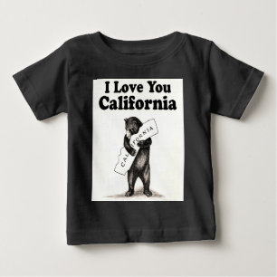 Camiseta Para Bebê Vintage eu te amo Califórnia