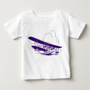 Camiseta Para Bebê Vintage Flying Boat