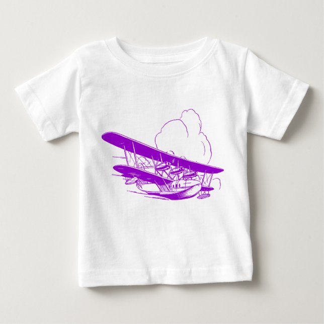 Camiseta Para Bebê Vintage Flying Boat (Frente)