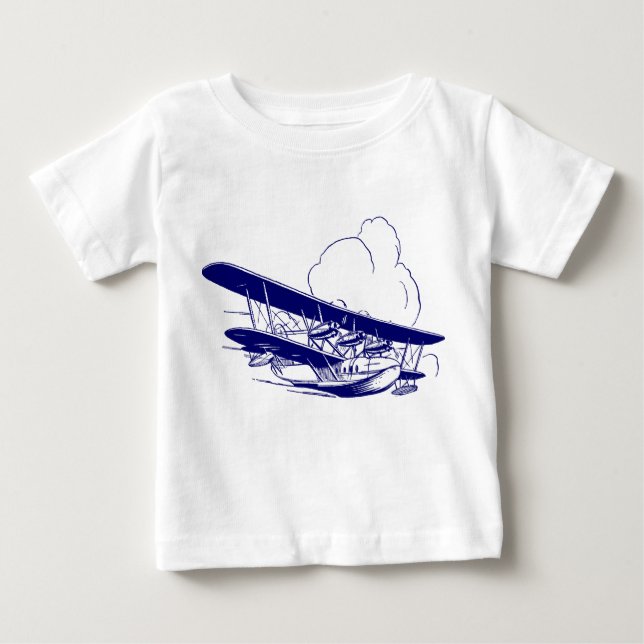 Camiseta Para Bebê Vintage Flying Boat (Frente)