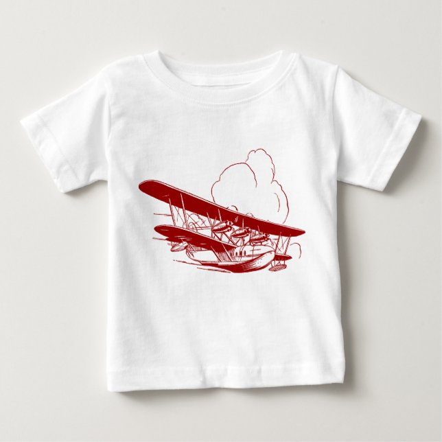 Camiseta Para Bebê Vintage Flying Boat (Frente)
