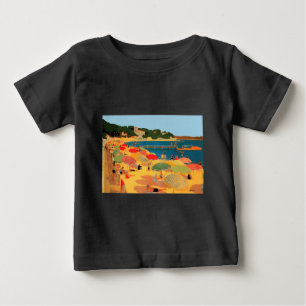 Camiseta Para Bebê Vintage French Riviera Beach