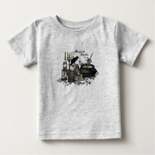 Camiseta Para Bebê Vintage moderna Halloween WITCHES BREW