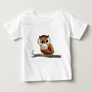 Camiseta Para Bebê Vintage Owl