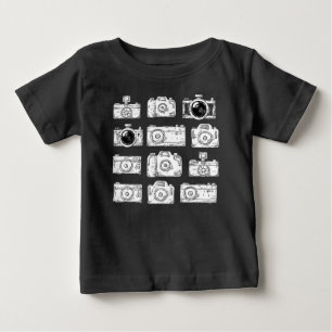 Camiseta Para Bebê Vintage retro câmera