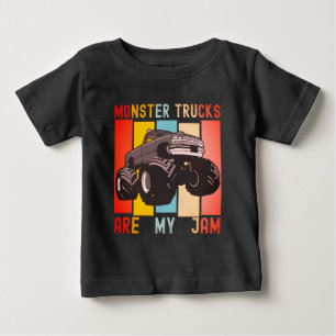 Camiseta Para Bebê Vintage Retro - Os Caminhões Monstros São O Meu 