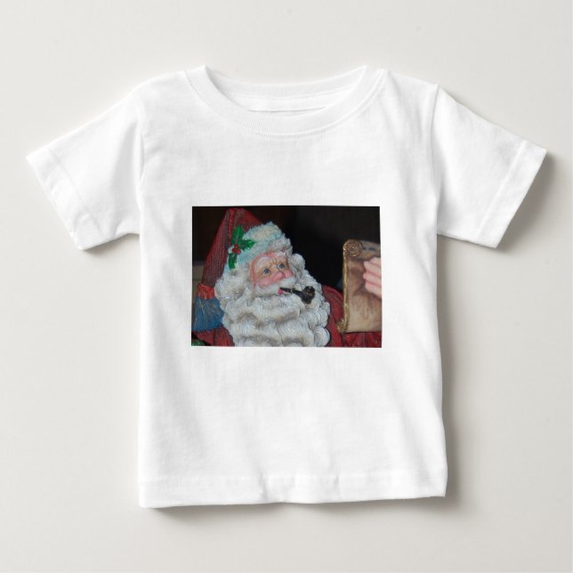 Camiseta Para Bebê Vintage Santa Claus (Frente)