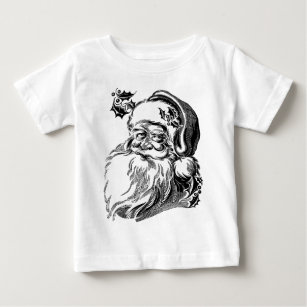 Camiseta Para Bebê Vintage Santa Claus T-Shirt
