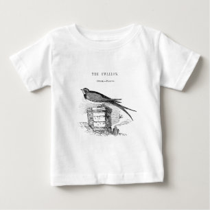 Camiseta Para Bebê Vintage swallow bird