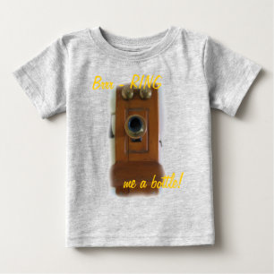 Camiseta Para Bebê Vintage Telephone "Brrr-RING me a garrafa!" Mais