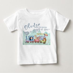 Camiseta Para Bebê Vintage Train Transport Birthday