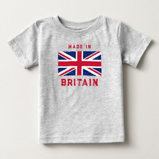 Camiseta Para Bebê Vintage Union Jack (Frente)