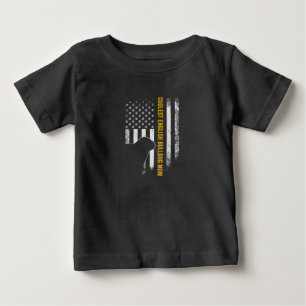 Camiseta Para Bebê Vintage USA American Flag Coolest English Buldog