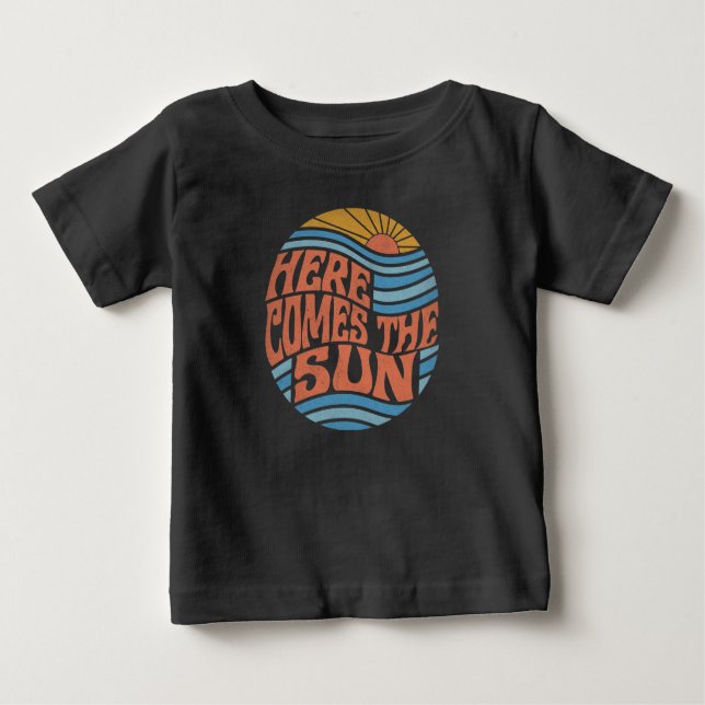 Camiseta Para Bebê Vintage Vem O Sol (Frente)
